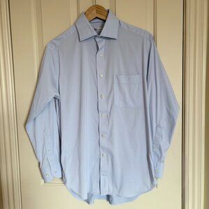 Peter Millar Crown Sport Line Summer Comfort Classic Blue Button Down 15.5